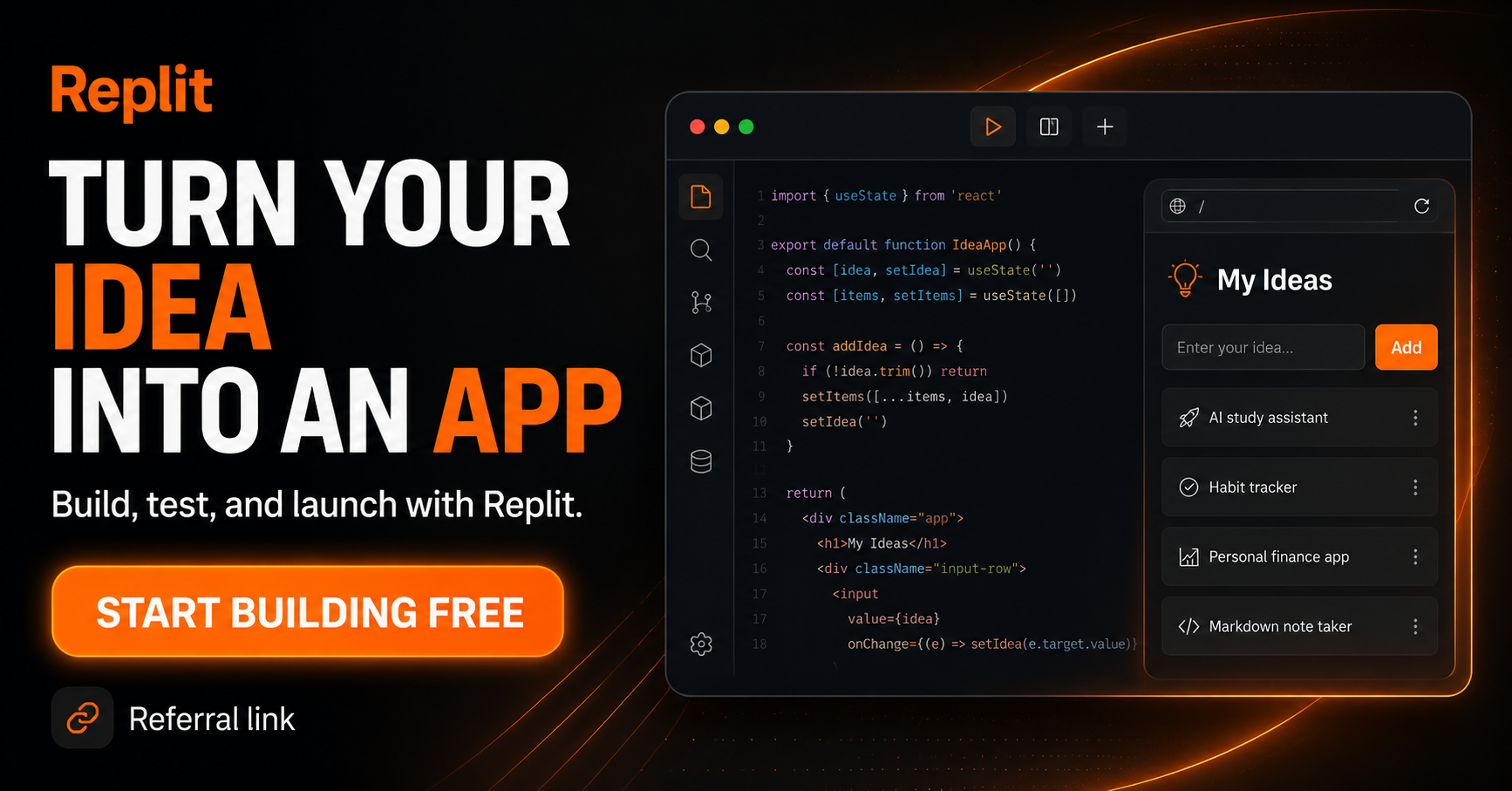 Turn your idea into an app with Replit